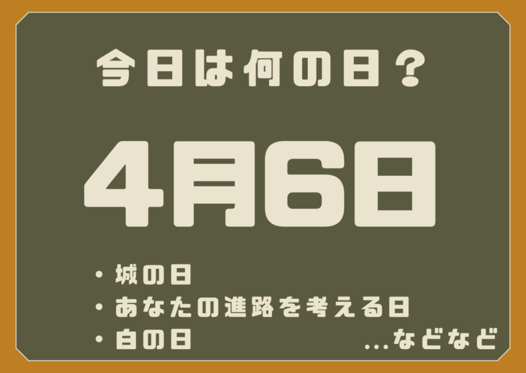 4月6日は何の日？
